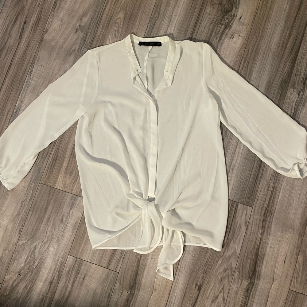 Zara button tie top